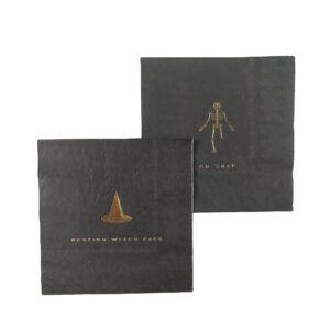 Black Table Napkin Tissue with Gold Foil
